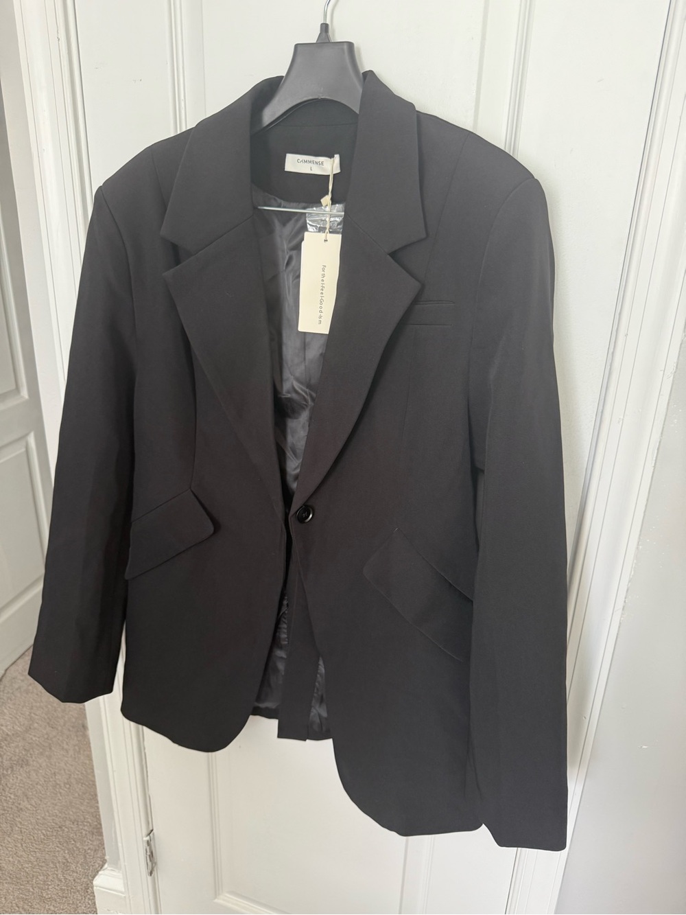 Commense Black Single-Button Blazer for Women